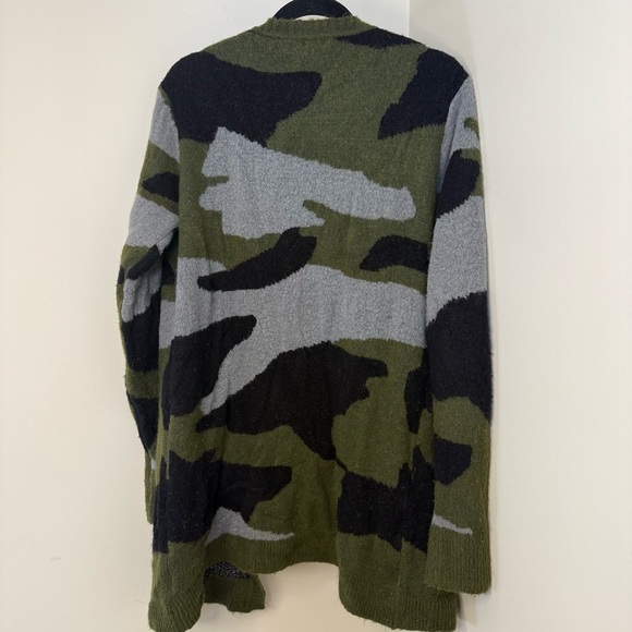 Kismet Camo Longline Cardigan Sweater Open Front Casual Soft Knit Top - Picture 3 of 4
